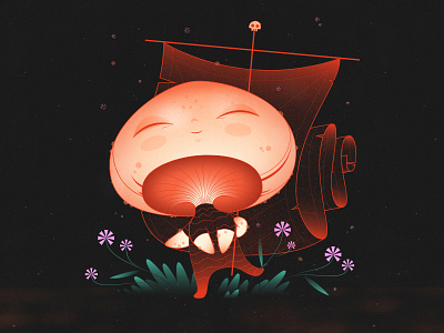 Mushi 2 character cintiq creepy cute fairy flowers magic mushrooms nature texture vector warrior