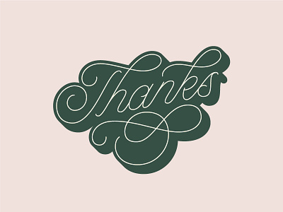 Thanks Script cursive design flourish hand lettering lettering mono line script shadow thanks type