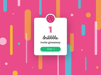 1 Dribbble invitation card color dribbble giveaway invitation invite pattern pink