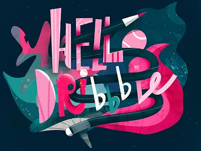 Hello Dribbble! floral hello letters organic plants texture