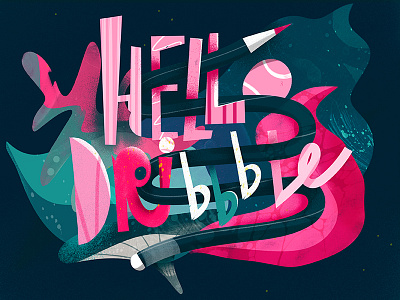 Hello Dribbble! floral hello letters organic plants texture