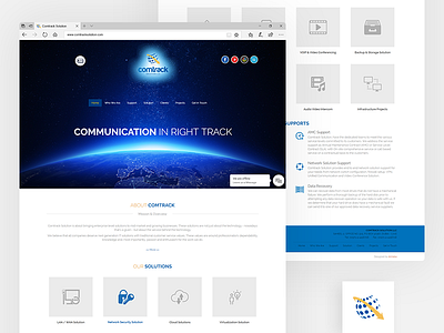 Comtrack Solutions Website Design animated website blue blue website it infrastructure mobile website networking website ui design web design website design website mockup yellow website