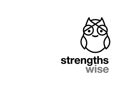 Logo_StrengthsWise animal brand cute friendly icon line logo minimal nature owl strengths wise