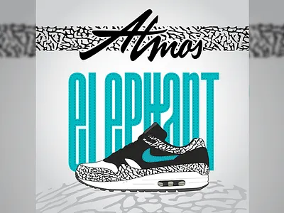 Atmos Elephant airmax elephant handlettering lettering logo logotype nike poster atmos shoe sneaker typo typography