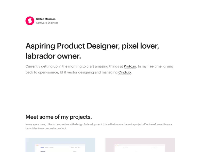 Portfolio update animation clean interface light minimal portfolio ui web