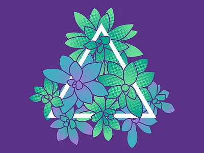 Hard to Kill Houseplant halftones shirt design succulents