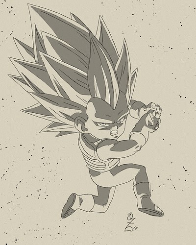 Vegeta SSJ3 Drawing Sketch by Oz Galeano anime art arte boceto daima design dibujo dragon ball drawing fanart illustration ozgaleano sketch vegeta