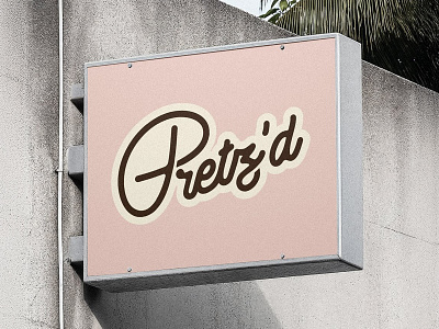 Pretz’d 🥨 Identity branding design download free freebie identity logo mockup mockups psd shop sign store sunbed template typography