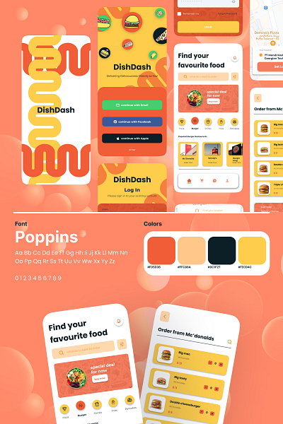 DishDash (Online Food Ordering app) app delivery food mobile ui ux