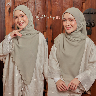 Hijab Mockup Pack 83 apparel clothes design download esarp fashion female muslim sal scarf template textile tudung women