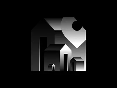 House of houses illu black and white design figma gradient house illustration location location pin rosek vector