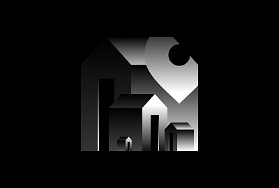 House of houses illu black and white design figma gradient house illustration location location pin rosek vector