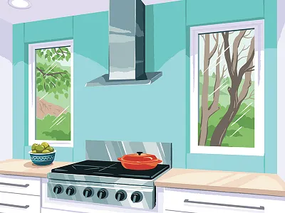 Window Illustration Series home illustration interior vector window