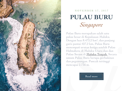 Pulau Buru blog editorial elegant font illustration old style serif font type typography ui web design website