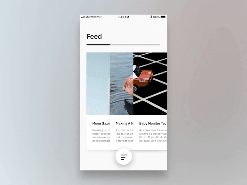 Feed Exploration (Drawer Menu) app ar daily ui drawer menu exploration feed interface mobile practice protopie rss ui
