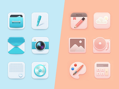 Blue&Pink blue clean color detail icon pink texture
