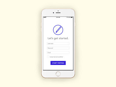 UI 001: Sign Up app daily ui journal ui ui challenge ui design writing app