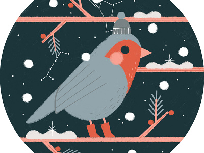 Christmas ornament bird christmas cold illustration ornament photoshop snow tree