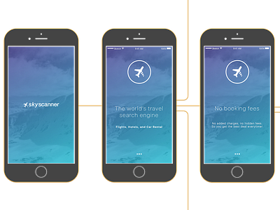 Application Flow application flow gradients icons ios magic mirror mock up onboarding skyscanner redesign ui ux
