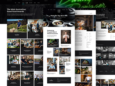 West Australian Good Food Guide blog concept design food grid layout news photography restaurant ui web design website