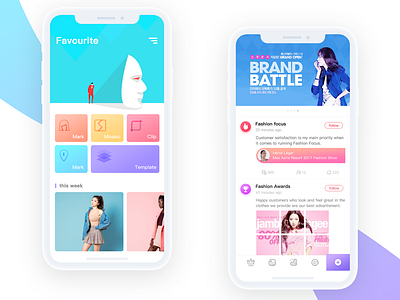 Fashion app color fashion ui