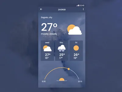 Weather app android app dailyui flat icons material design mobile ui user interface weather