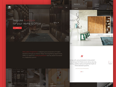 Bespoke furniture brown design furniture home komandor page site typography website