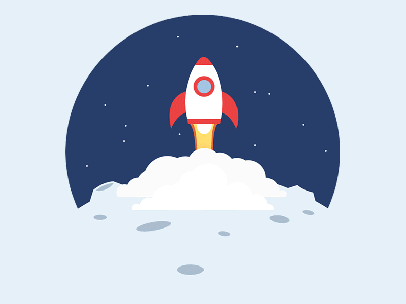 Rocket on the Moon gif illustration maintenance moon rocket