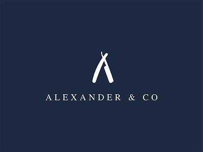 Alexander & Co. brand design branding design graphic design illustration inspiraton knife logo logo design london mens salon salon