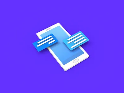 Mobile messages 3d flat icon messages mobile mobile messages lowpoly notebook render site tolitt ui ux