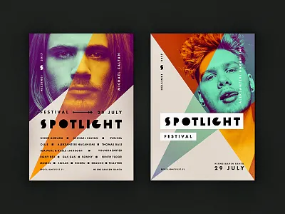 Spotlight festival poster artist beam bright colour festival gradient light music pop poster spotlight vivid
