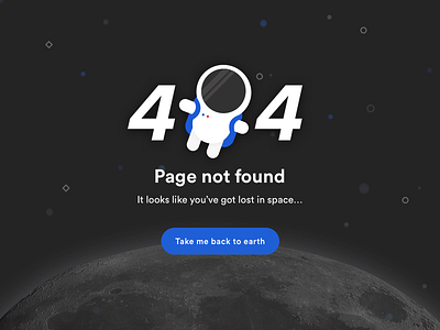 Day 008 - 404 404 earth error moon ui ux