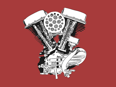 The Panhead engine harley harley davidson motorcycle panhead sketch