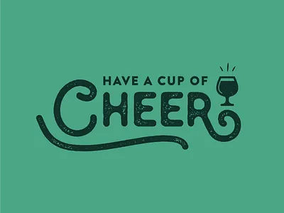 Cup Of Cheer Typography beer cheer christmas festive green holiday type typography