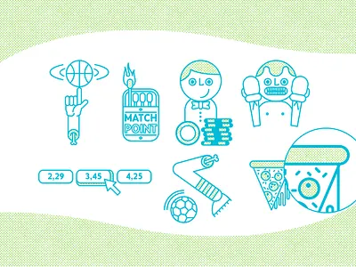 Betzest Iconography bet brand casino dot icon iconography igaming solid sports texture vector