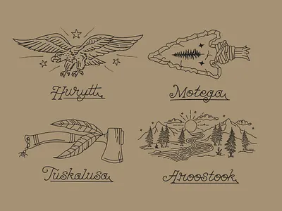 Pocket Illustrations for Bawston & Tucker branding camping cologne grooming hatchet illustration mens nature