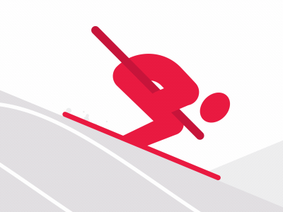 Downhill animation skiing