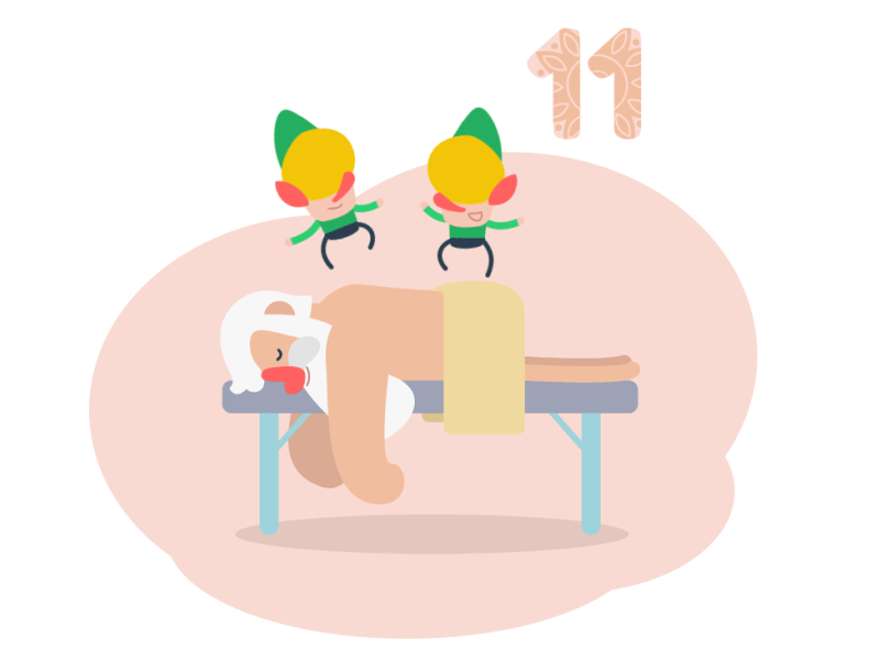 Day 11 - Advent Calendar 🎄 advent calendar animation duik elves illustration joystick n sliders loop motion graphics rig rubberhose santa