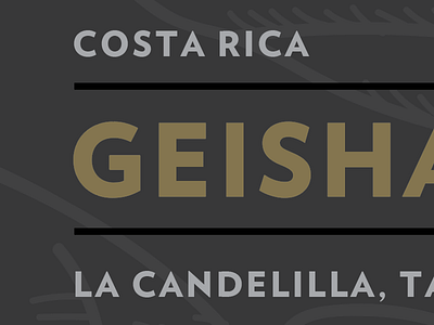 Geisha Label WIP coffee design packaging type