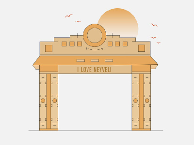 GATEWAY OF NEYVELI ai illustration illustrator lineart neyveli place