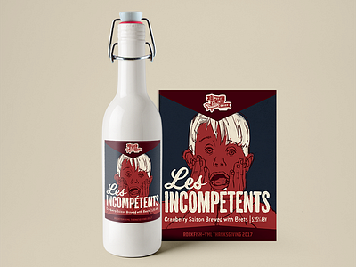 Les Incompétents beer home alone illustration label packaging