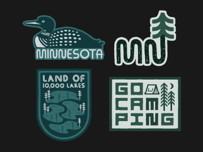 Minnesota Sticker Pack camping color design drawing graphic design illustration illustrator minnesota