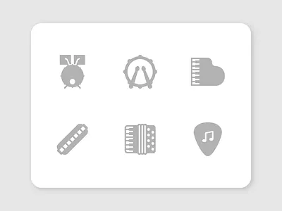 34 Music Instruments Glyph Icon drum glyph icon icons instrument music piano set solid