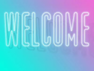 Welcome carousel gradient light neon shadow training type welcome