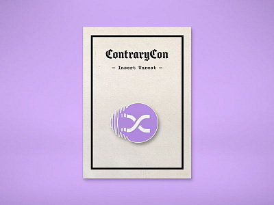 ContraryCon Enamel Pin design distort enamel enamel pin glitch logo pin purple typography