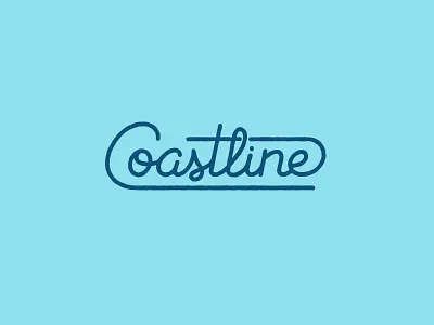 Coastline Lettering branding brush coastline custom hand lettering logo monoline script water wave