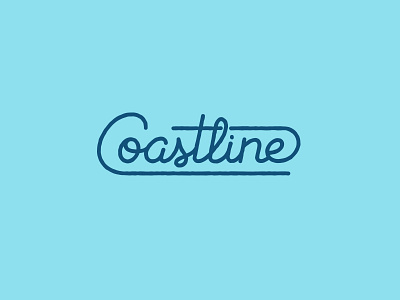 Coastline Lettering branding brush coastline custom hand lettering logo monoline script water wave