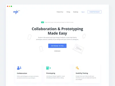 Landing page - Evrybo app evrybo icon landing landing page minimal ui webdesign website