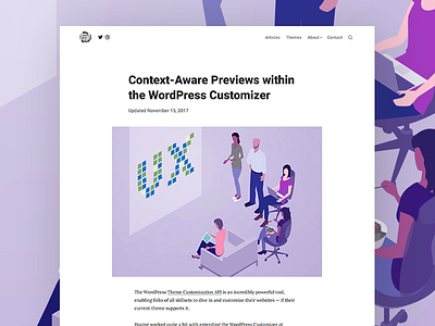 Context-Aware Previews within the WordPress Customizer blog bold clean design tabor theme themebeans wordpress