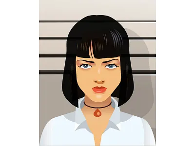Pulp Fiction Charcater celebrity illustratin illustrator movie portrait pulpfiction quentin svg uma umathurman vector